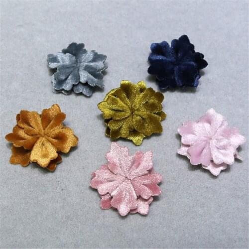 20pcs/pack Mix Color Fabric Artificial Flowers DIY Wedding Decoration Flower Wreath Headwear Cap Decorative Accessories