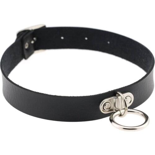 Harajuku Womens Man Sexy Rivet Alternative metal slave PU Leather Collar Traction Bondage Necklace Neckband Sexy Toys For Couple