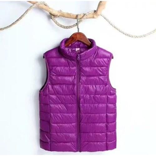 Winter Plus Size 4XL Women Down Jackets Vest Short Ultra Light Duck Down Coat Autumn Puffer Waistcoat Slim Parkas