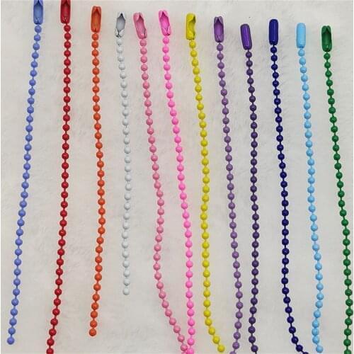 10pcs Mix 12CM length Colorful Ball Bead Chains Fits KeyRing/Key Chain/Dolls/Label Hand Tag Connector DIY Jewelry Makings Gift