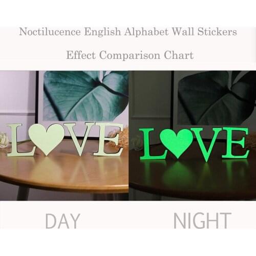 10X8X1CM Luminous Mirror Sticker 3D English Letters Mirror Wall Stickers Home Decor Self-adhesive Mirror Wall Stickers Decor