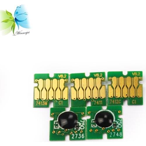 Winnerjet 5 sets 5 colors cartridge chip for Epson surecolor F6000 F7070 F6200 F7270 F7100 F9200 F9300 one time chip