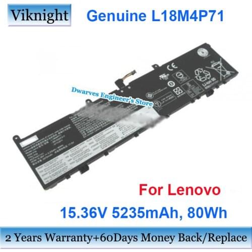 15.36V 5235mAh L18M4P71 Laptop Battery 80Wh For Lenovo ThinkPad P1 2019 01YU911 01YU99 5B10W13900 L17C4P72 L17L4P72 SB10S57317
