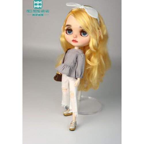 28--30cm Blyth Azone OB23 OB24 1/8 Doll clothes accessories Fashion Knitted shirt white slacks