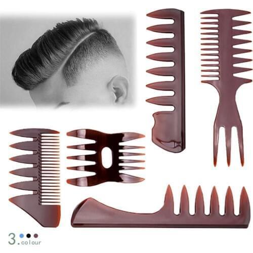 BellyLady 5Pcs/set Large Teeth Hair Comb Back Head Styling Anti-static Comb Men Hairdressing Wide Teeth Comb