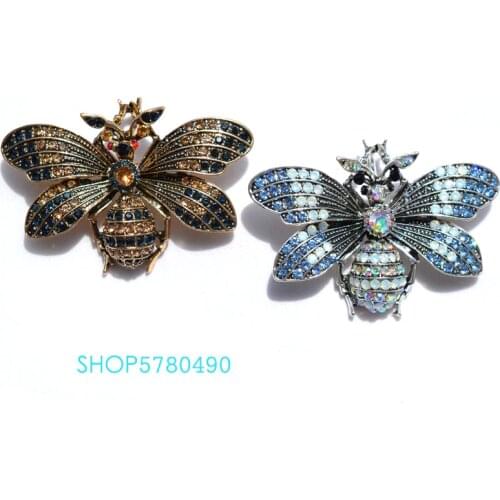 Classic Jewelry Breast Pin Bee Elegant Brooch Unisex Gold Color Rhinestone Brooch Alloy Pin Daily Suits Garments Holiday Gifts