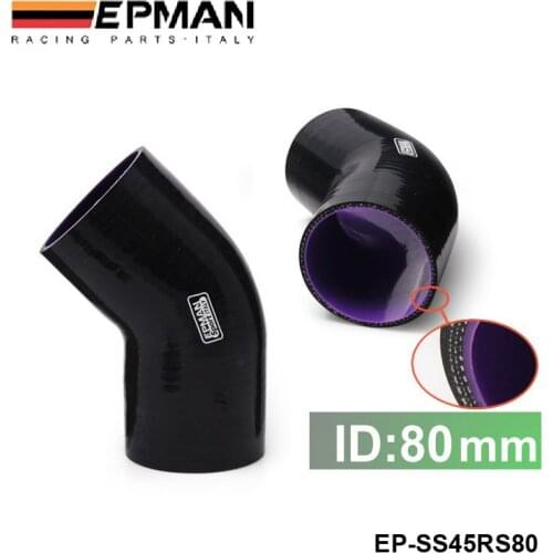 Black Universal 3.15'' 80MM 4 Ply 45 Degree Silicone Hose Coupler Intercooler Hose For BMW 520i f10 EP-SS45RS80