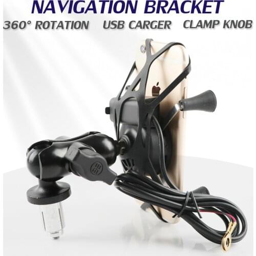 Phone Holder Fork Stem Mount Bracket Motorcycle GPS Navigation Bracket for Yamaha YZF R1 2002-2017 R6 2006-2017 R1M USB Charger