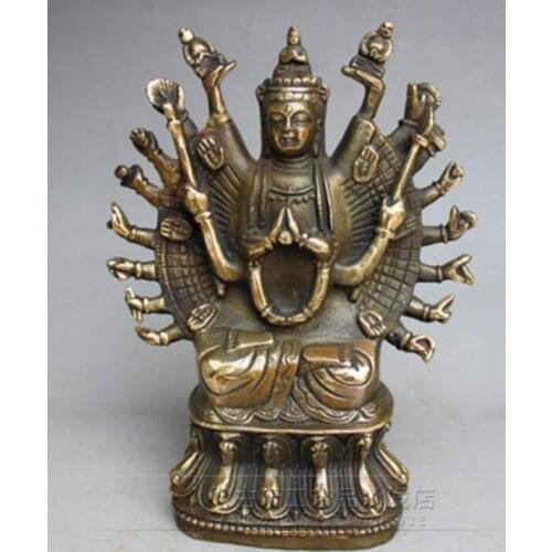Dongma Sculpture Collection Brass Thousand-arm Guanyin Bodhisattva Sculpture Family Decorations