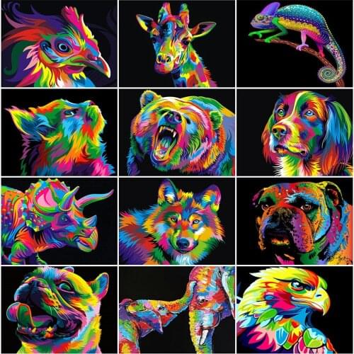 EverShine Full Square Diamond Painting Animal DIY Diamond Embroidery Cat Picture Mosaic Rhinestones Elephant Home Decor