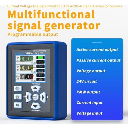 FNIRSI SG-003A 0-10V Adjustable Current Voltage Simulator 4-20mA Signal Generator Sources transmitter calibrator Transmitte