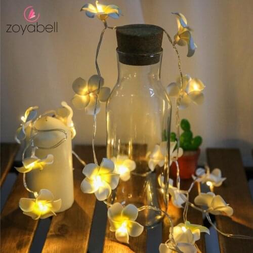 10/20/40/80 LED Fairy Garland Lights White Flower String Battery Powered Christmas Lights Wedding Party Decorative Lamp
