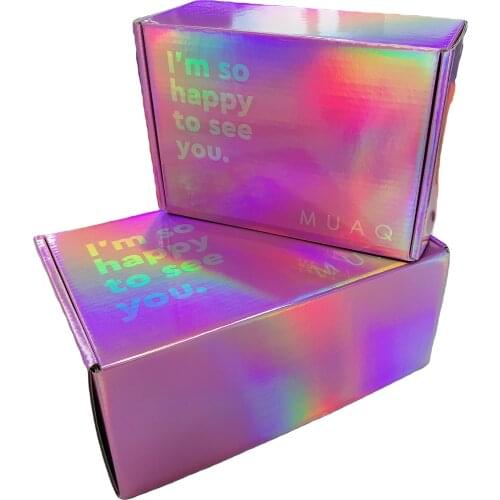SENCAI custom logo holographic paper mailing boxes packaging gift mail shipping boxes corrugated box