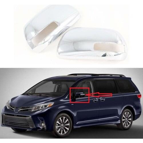For Toyota Sienna (XL30) 2015 -2020 Chrome Rearview Door Side Rear View Mirror Trim Cover Cap Car Styling Accessories