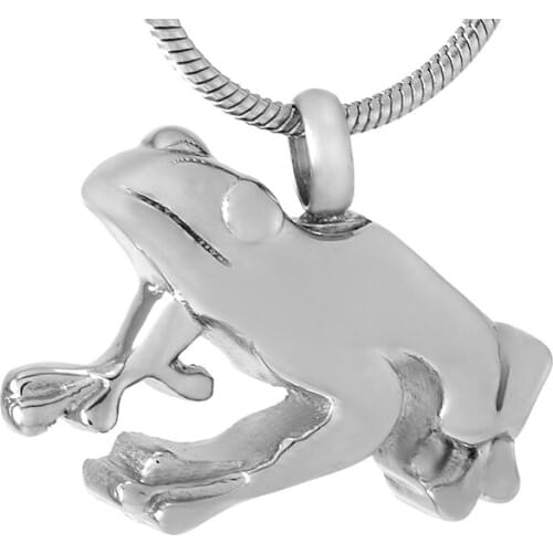 IJD9551 High Quality 316L Stainless Steel Frog Cremation Pendant Animal Ashes Holder Keepsake Memorial Urn Pendant for Pet