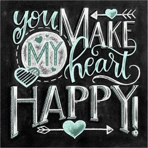 Full Square/Round Drill 5D DIY Diamond Painting "HAPPY Text" 3D Rhinestone Embroidery Cross Stitch 5D Home Decor Gift