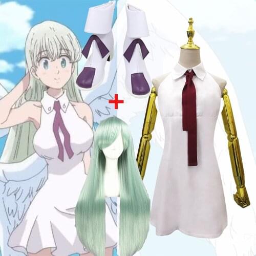 Anime The Seven Deadly Sins Elizabeth Liones Halloween Cosplay Costume Wrath of the Gods Women Dress With Tie Nanatsu no Taizai