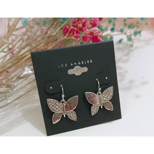 Korean New Fashion Butterfly Drop Earrings For Women Punk Rhinestone Style Cute Girl Zircon Earrings Kpop Jewelry 2021 Wholesale
