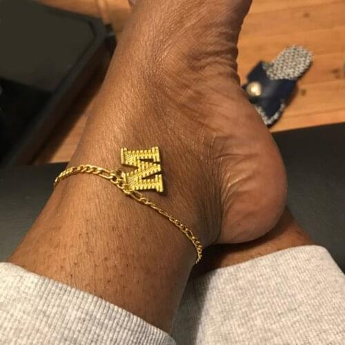 2021 Hot Sale A-Z Initial Letter Anklet for Women Charm Anklets Bracelets Extender Gold Chain Alphabet Foot Accessories Jewelry