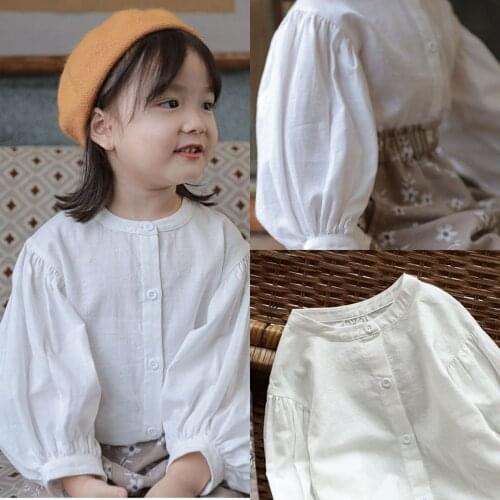 Hot Selling Children Literary Style Shirt Summer Girl Long-sleeved Shirt Children Clothing