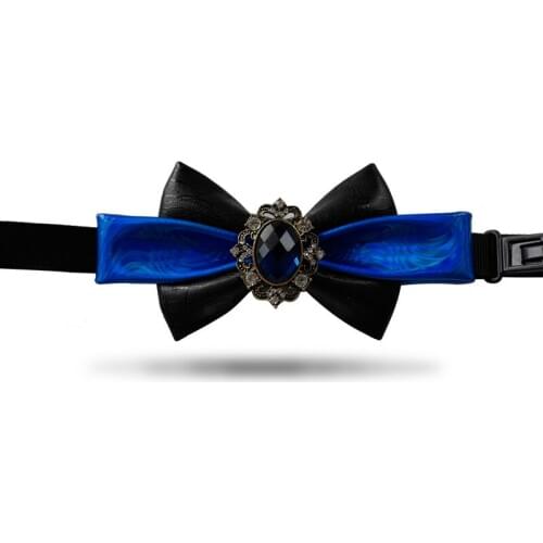 Fashion Necktie Groom Leather Diamond Bow Ties Packet Square Wedding Birthday Party Gifts Elegant Butterfly Yarn Gravata Bow Tie