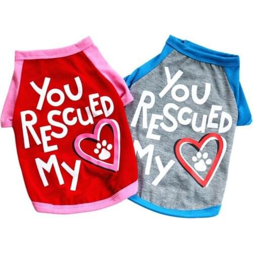 Soft Cotton Lovely Pet Dog T-Shirt Dog Clothes Print Male Vest Home Pets Spring Autumn Pet Shirts Comfortable And Breathable