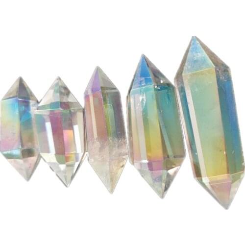 Natural Spiritual Healing Crystals aura clear quartz Double point of sale