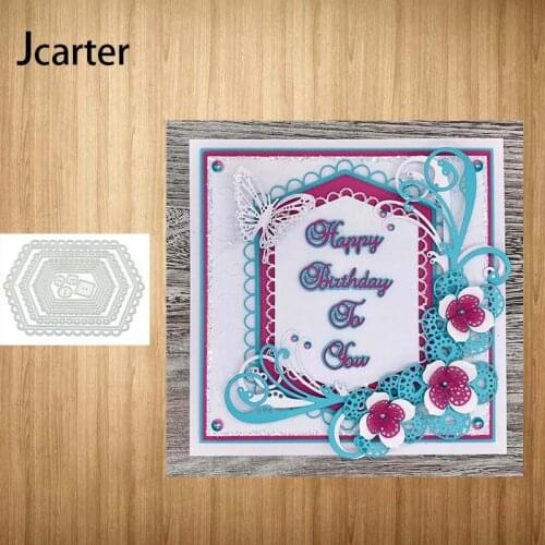 2021 New Arrival Multiple Hexagon Lace Metal Cutting Dies Craft Die Cut Stencil Scrapbook Card Making Mould Sheet Decor Template