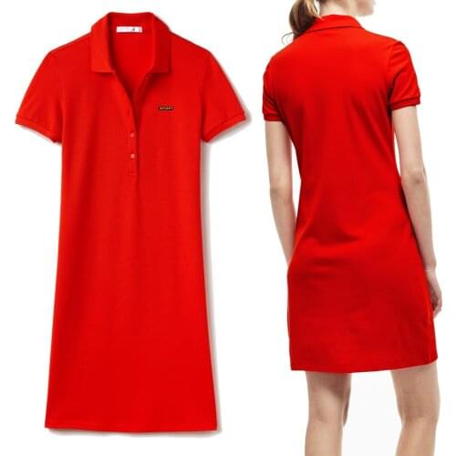 2020 Good Quality Summer Short Sleeve Lapel Women Cotton Dress Female Polo Party Vestidos Sports Dresses White/Black