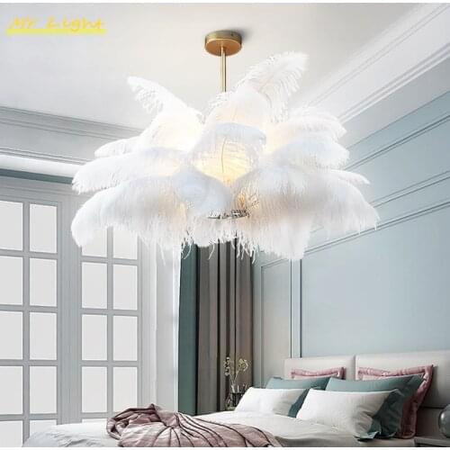 Nordic Feather Lamps Pendant Hanging Lamps Living Room Bedroom Hotel Decor Modern Pendant Lights Lighting Kitchen Pendant Lamp