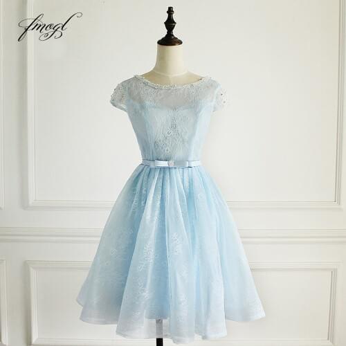 Fmogl Luxury Backless Short Homecoming Dresses 2019 Scoop Neck Applique Lace Knee Length Special Occasion Dress For Party