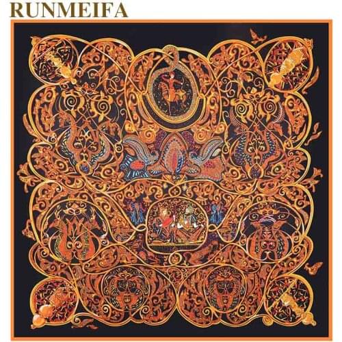 100% Real Silk Scarf For Ladies Brand Designer 130x130cm Scarves Spring Fall twill silk square scarf women Scarves Wraps gifts