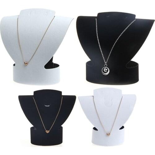 Folding Velvet Jewelry Necklace Bust Earring Display Holder Stand Rack Show Case R2LE