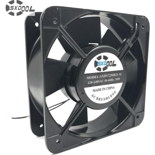 SXDOOL Industrial AC cooling fan 150*150*50mm 50/60HZ AC 220V 38W blower aluminum frame dual ball bearing