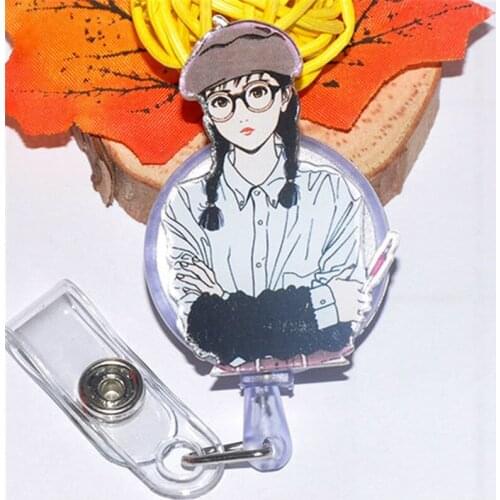 Lovly girl Retractable Badge Reel Nurse Lanyards ID Name Card Badge Holder Clip Student Nurse Badge Holder Office