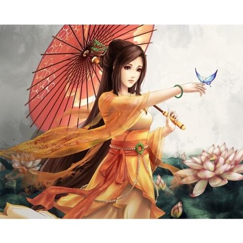 Needlework diy Diamond Painting Beautiful ancient Umbrella woman 5d Diamond Embroidery Square Drill Rhinestone Mosaic Picture