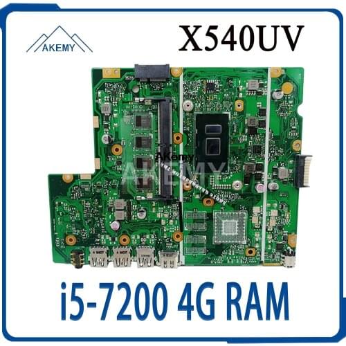 X540UV Laptop Motherboard For Asus X540U X540UA X540UV Mainboard i5-7200 4G RAM