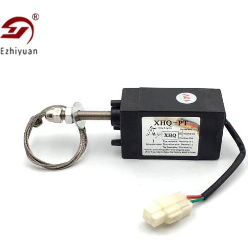 XHQ-PT 12/24V Diesel Generator Spare Parts Engine Stop Solenoid Valve Power On Off Pull Type Flame Out Magnetic Device