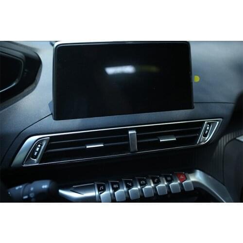 Foal Burning Car ABS Chrome Middle Console side air condition AC vent outlet cover trim sticker For Peugeot 4008 2017 2018