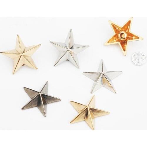 120 sets / lot ZD-021 22mm zinc alloy metal rivets star jeans button rivets with alum nail gold,nickle,black free shipping