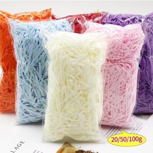 20-100g Colorful Shredded Crinkle Paper Raffia Candy Boxes DIY Gift Box Home Decoration Party Gift Packaging Filling Material