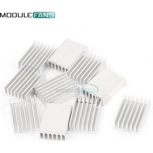 20PCS Aluminium 20x14x6mm Heat Sink Radiator Fin Heatsink Silver Tone