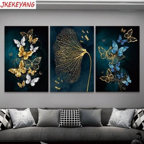 3pcs 5D Diy round/square diamond painting Abstract butterfly and flower Diamond Mosaic Embroidery cross stitch Y3905