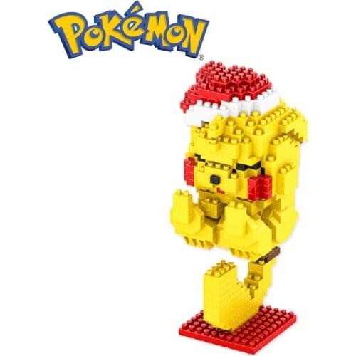 547PCS+ Pokemon Sleep Pikachu Mini Building Blocks Diamond Micro Brick Cartoon Figures Model Toys For Kid Christmas Gift 2048