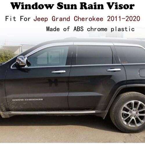 ABS Chrome plastic Window Visor Vent Shades Sun Rain Guard car accessories For Jeep Grand Cherokee 2011-2020