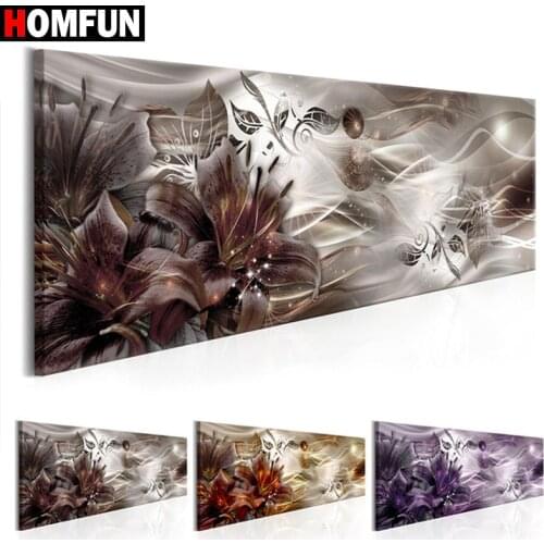HOMFUN DIY 5D Diamond Painting "Orchid flower landscape" Full Diamond Embroidery Sale Picture Of Rhinestones For Festival Gifts