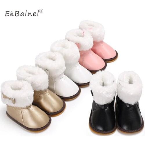 PU Leather Baby Winter Shoes Snow Boot Newborn Infant Toddler First Walkers Warm Girls Boys Anti-Slip Prewalker Baby Boot Booty
