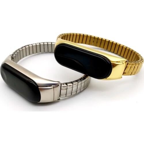Metal Stainless Steel Band Wrist Strap for Mi Band 5 Elasticity Watchband for Mi Band 3 4 Wrist Bracelet For Xiaomi Miband 3