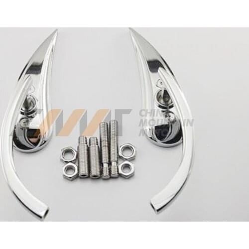 Black / Chrome Teardrop Motorcycle Mirrors case for Harley Dyna Softail Sportster Touring