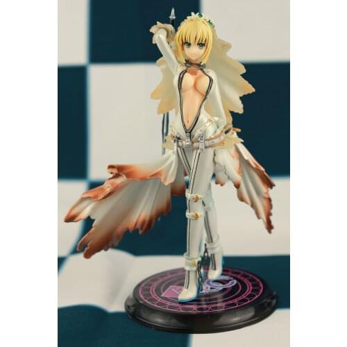 Fate/EXTRA CCC Saber 4th Wediding dress Nero Japan Unisex Ver. PVC Action Figure Toys 22cm